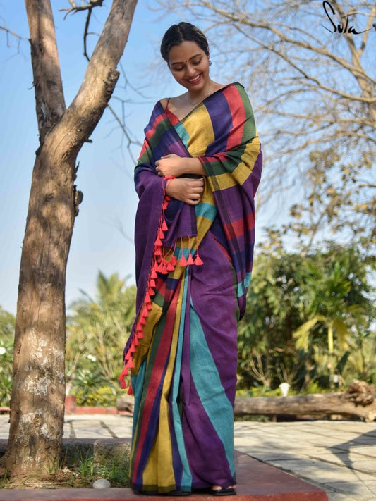 Premium Khadi Handloom Saree with Running Blouse Piece – Soft & Lightweight